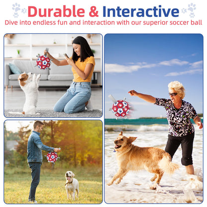 Diman Dog Balls, Dog Soccer Ball with Straps for Indoor Outdoor Play, Pet Toys Balls for Small Medium Dogs, Dog Birthday Gift, Interactive Dogs Toy for Tug of War (6 inch)