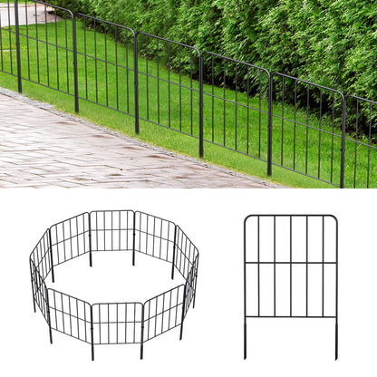 OUSHENG 24'' (H) Garden Fence 25 Panels, Total 27ft (L) Rustproof Metal Wire Fencing Border Animal Barrier, Flower Edging for Landscape Patio Yard Outdoor Decor, Square