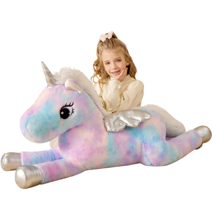 EARTHSOUND Giant Unicorn Stuffed Animal Plush Toy,Large Jumbo 43" Big Size Soft Toys,Cute Huge Plushy Fluffy Fat Plushie,Gifts for Kid
