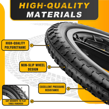 20x1.95" Rim Flat Free Cart Tire Assembly for Rubbermaid Garden Yard Cart, Garden Cart Wheels 20 inch with 5/8" Bearing Replacement for Wheelbarrow, Garden Trailers, Roofing Equipment by AZUNYYDS