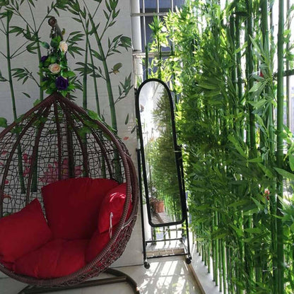 Artificial Green Bamboo Plant Balcony Privacy Screen Plants Privacy Fence for Outdoor Garden Terrace Courtyard Entrance(100cm/3.3ft)