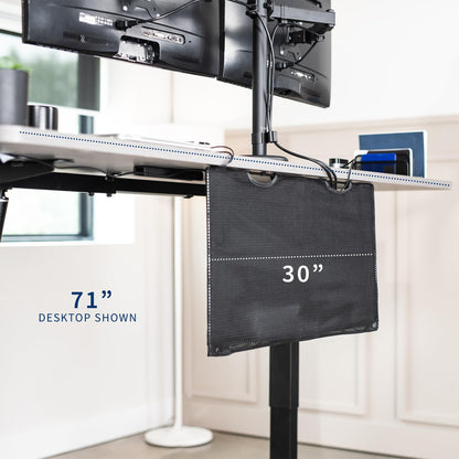 VIVO Black 30 inch Under Desk Privacy and Cable Management Organizer Sleeve, Wire Hider Kit Panel System, DESK-SKIRT-30