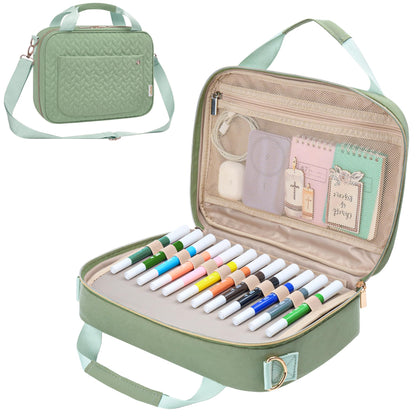 KarSyon Bible Cover for Women Study Supplies Bible Journaling Kit Pink Book Carrying Case with Bible Highlighters, Mothers Day Christian Gifts for Women (Sage Green, Large)
