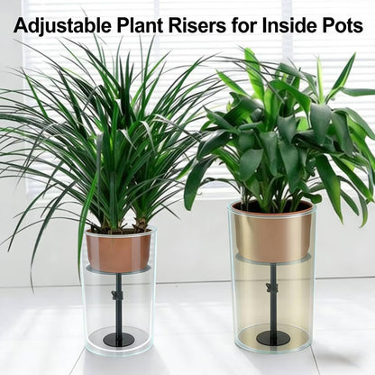 PERFECT LASER Adjustable Plant Riser, 11-19" Rise Planter Insert Filler for Large Pots, Plant Lift Inserts Pot Risers for Indoor Outdoor Tall Taper Planter Container , Fits 6/8/10 Inch Pots Base Top