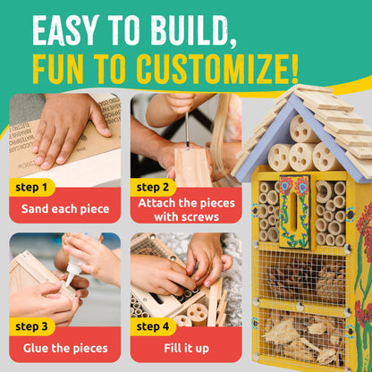 SparkJump Premium Bug Hotel Kit and Picnic Table Feeder for Squirrels