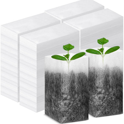 Wesnoy 1000 Pcs Nursery Seed Non Woven Plants Nursery Bags 5.9 x 6.3 Inch Fabric Seedling Pots Grow Bags Plants Pouch for Vegetables Flower for Home Garden Greenhouse Supplies