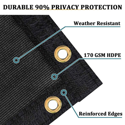 Shade&Beyond 4' X 50' Fence Privacy Screen Heavy Duty 170 GSM Fencing Mesh Shade Net Cover for Wall Garden Back Yard Outdoor Home Decoration, Black