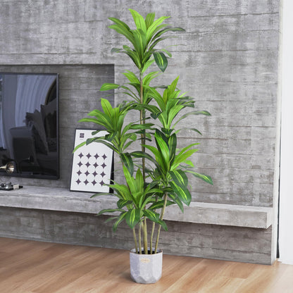 Waoops Artificial Plants 6Ft Dracaena Fragrans Faux Trees with 8 Heads Fake Tree for Home Decor Indoor or Outdoor Office Decoration Housewarming Gift