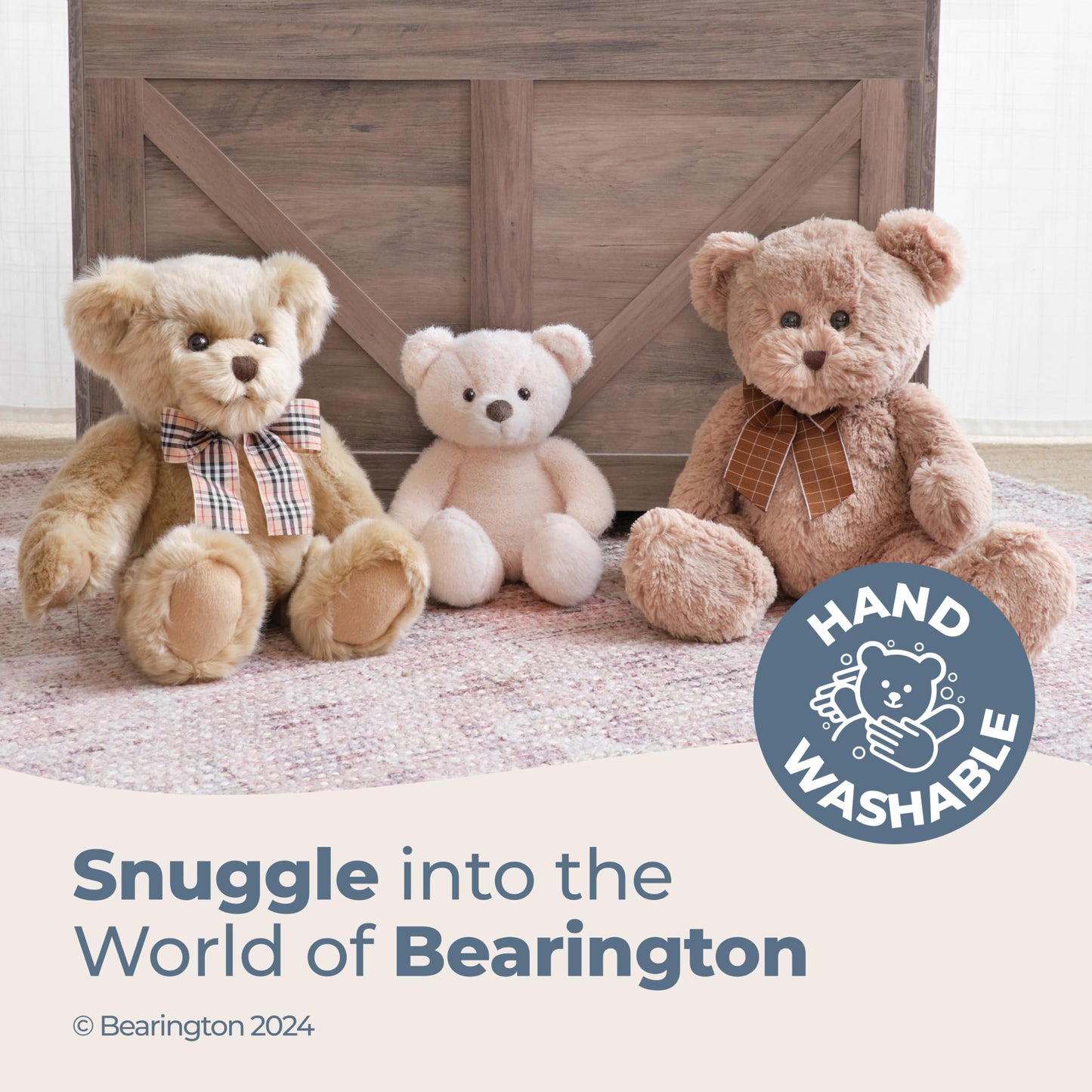 Bearington Tucker Off White Teddy Bear Stuffed Animal - 11" Soft Teddy Bear Plushies with Scruffy Fur and Weighted Body - Adorable Stuffed Bears Plush Toy Gift for Kids, Babies, and Animal Lovers