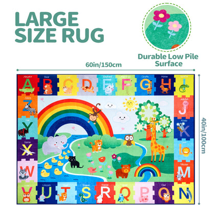 Baby Play Mat for Floor, 4x5 FT Non-Slip Nursery ABC Rug, Extra Thick Large Area Kids Rugs, Kids Mat for for Playroom Living Room Nursery Decor, Super Soft Plush Surface to Keep Safe(40"x60")
