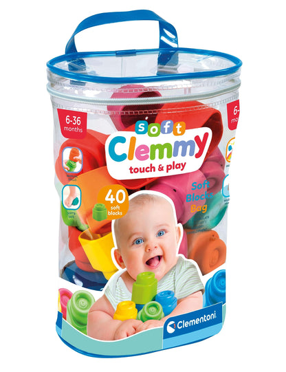 Clementoni Clemmy 17878 40-Piece Transparent Bag for Entants, Multi-Coloured