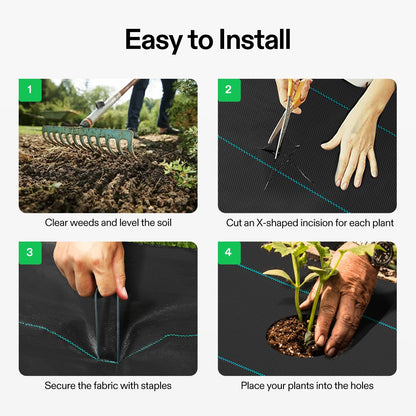 VIVOSUN Premium Weed Barrier Landscape Fabric Heavy Duty, 4ftx100ft 5oz Double-Layered Weed Control Mat with High Permeability, Commercial Ground Cover, Easy Set up & Superior Weed Control