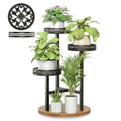 NQW Plant Stand Indoor Outdoor 3 Tier Corner Metal Plant Shelf Tiered Flower Pot Stands for Garden Balcony Living Room