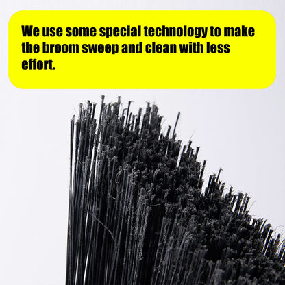 Yocada Commercial Heavy Duty Broom and Dustpan with Comb Set Indoor Outdoor for Courtyard Garage Lobby Mall Market Floor Home Kitchen Room Office Pet Hair Rubbish