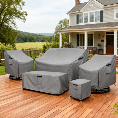 Okcool Outdoor Swivel Chair Cover 2 Pack,Outdoor Furniture Patio Chair Covers Waterproof Clearance,(30" W x 34" D x 38.5" H) Outdoor Lawn Patio Furniture Covers,Grey