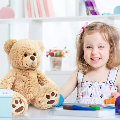 LotFancy Teddy Bear Stuffed Animal, 12 inch Cute Classic Teddy Bear Plush Toy, Soft Plush Gifts for Kids Baby Toddlers on Baby Shower Easter Decorations, Light Brown