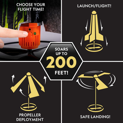 National Geographic Rocket Launcher Science Kit - Motorized Air Rocket Toy with Patented Design, Launch up to 200 Feet, Outdoor Kids Toys & Model Rockets, Gifts for Kids Ages 8-12, Space Toys