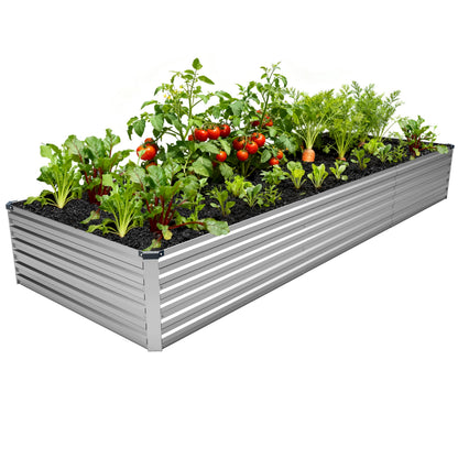MGNO 12x4x1.5FT Galvanized Raised Garden Bed-Outdoor Planter Box for Vegetables-Metal Garden Bed,RRectangle Planting Box for Herb,Flower