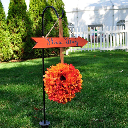 Outdoor Shepherds Hooks,29Inch Small Adjustable Metal Bird Feeder Pole Hanger,Courtyard Lawn Iron Hanging Hook,Heavy Duty Plants Lanterns Garden Stakes for Flower Pots,Solar Lights,Garden Decor (1PC)