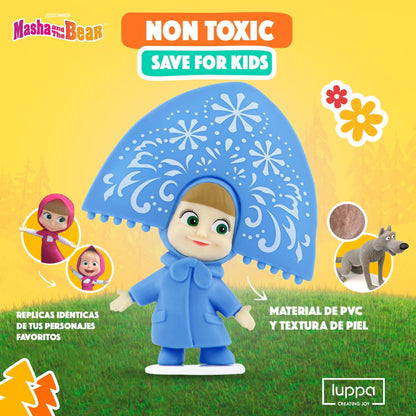 LUPPA Masha and The Bear Toys Playset: 13 Figures with Tin Box of The Bear´s House I Masha and The Bear I Figures and Dolls of TV Programs I Toys for Girls