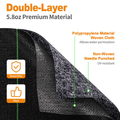 AMAGABELI GARDEN & HOME 4ft x 100ft Weed Barrier Landscape Fabric 5.8oz Garden Cloth Heavy Duty Weed Control Blocker Mat Gardening Ground Cover Durable Woven Geotextile Fabric Driveway Underlayment
