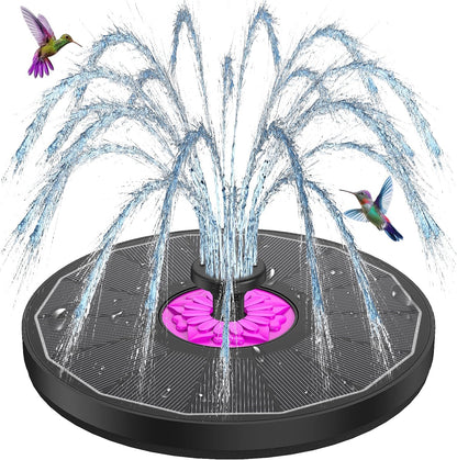 SZMP Powerful 3.5W Anti-Drift Solar Fountain for Bird Bath, Solar Powered Water Pump with 7 Nozzles, Bird Bath Fountain for Garden, Pool, Pond – Attracts Hummingbirds (Black)