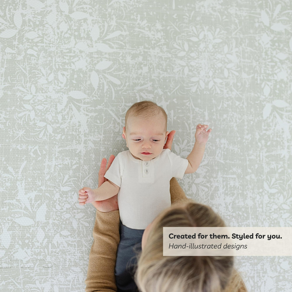 Little Landings Baby Play Mat for Floor - Eden (4x6ft) - Premium EVA Foam Play Mat for Babies & Toddlers (Ages 0-5+) - Non-Toxic Playmat for Tummy Time, Crawling & Playroom - Stylish & Comfortable