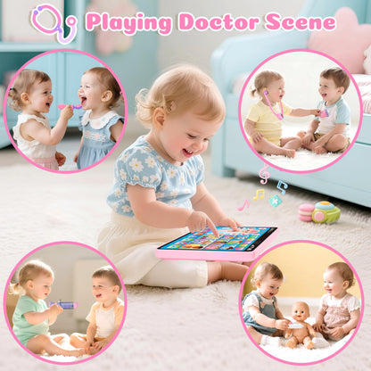 Toidgy Learning Toys Tablet with Music & Sound, Speech Therapy Toys for Toddlers Age 1, 2, 3, Montessori Toys Christmas Birthday Gifts for Girls, Boys, Baby 12-18 Months, Doctors Pretend Playset