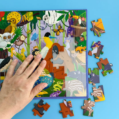 QUOKKA Magnetic Puzzles for Toddlers 3-5 – 2x48 Pieces Travel Games for Kids 2-4 – Polar & Jungle Animals Learning Magnetic Puzzles for Kids Ages 4-8 – Educational Puzzle Gift Toy for Boys and Girls