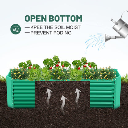 Land Guard 6×3×2 ft Galvanized Metal Raised Garden Bed, 2FT Deep Root Elevated Planter Box Steel Large Vegetable Flower Bed Kit(Green)