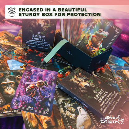 About my Brain Spirit Animals Oracle Deck | Edition 2 | 96 Oracle Cards and Pocket Guidebook | Journey Into The Wild | Complement Your Tarot Card Practice