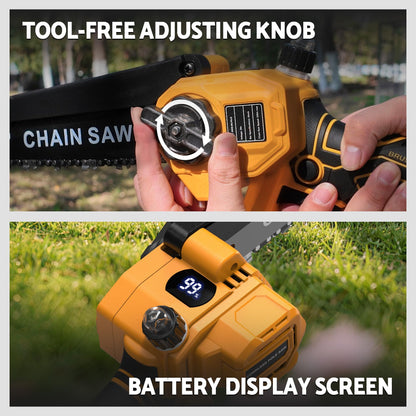 8 Inch Cordless Pole Saw Compatible with Dewalt 20V Battery, Brushless Mini Chainsaw with Extension Pole 14.2 FT Max, Pole Saws for Tree Trimming, 20 FT/S Cutting speed Auto Lubrication System