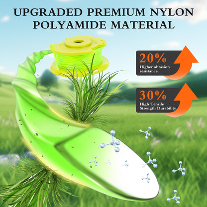 Xgunion Weed Wacker String Replacement for Ryobi One Plus+ AC80RL3 0.08'' String Trimmer Line Compatible with Ryobi Weed Wacker 18V,24V,40V Trimmers (Green)