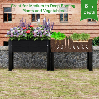 PROXRACER Raised Garden Bed with Detachable Tall Legs Elevated Metal Planter Box for Growing Fresh Herbs Vegetables Flowers Succulents&Other Plants for Outdoor Backyard Patio Deck Balcony Black