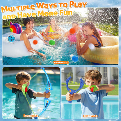 AOSPHYS 10Pcs Reusable Water Balloons with Bow and Arrow for Kids, Pool Beach Water Fight Equipment for Boys and Girls, Outdoor Summer Toys for Kids Ages 3-12
