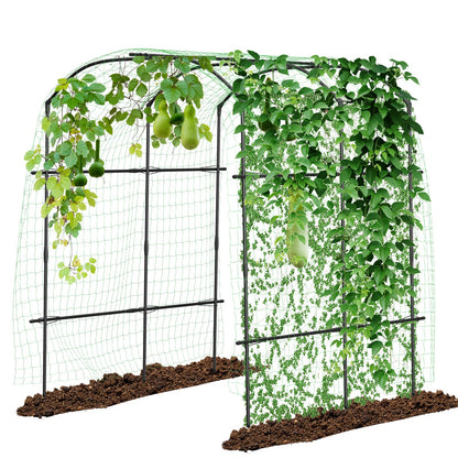 DoCred Tall Garden Arch Trellis for Climbing Plants, 87in Tall Metal Plant Support Trellis Archway for Climbing Vine Vegetable/Fruit/Flower Outdoor Yard Lawn Garden Arch Tunnel Trellis