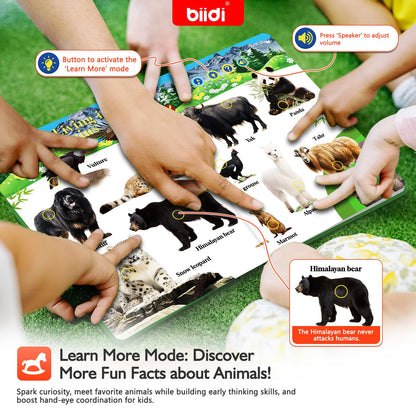 English Interactive Sound Book for Toddler3-5,Talking Activity Book,Educational Learning Toys for Boys Girls, Birthday Gifts for Kid Age 3 4 5 6 Year Old,Sensory Autism Toys,171 Animal,600+Sounds