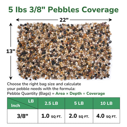 GreatBuddy 5-lb Pebbles for Indoor Plants, 3/8" Pea Gravel for Vases, Small Rocks for Succulents, Fish Tanks, Aquariums, Terrarium, Drainage Pebbles for Potted Plants, River Rocks for Landscaping