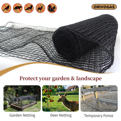 ORIVOGAS Plastic Mesh Fence Deer Fencing 4x25ft,Reinforced Edges,55gsm Heavy Duty Temporary Fence,Ideal for Garden Netting,Animal Barrier,Safety Netting, Fruit Plant Protection, Black