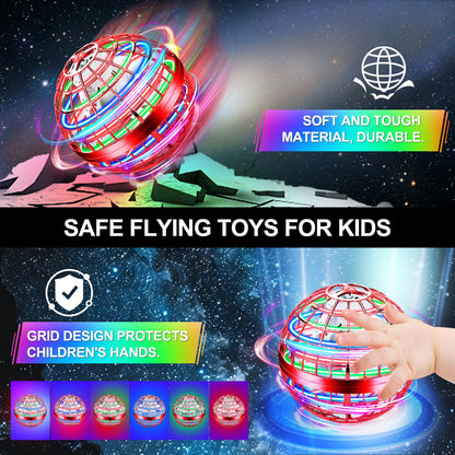 Vantexi Flying Orb Ball Toy,2025 Upgraded Parachute LED,Magic Hand Controlled Flying Gravity Ball,Cosmic Globe Boomerang,Cool Christmas Birthday Gift for 6 7 8 9 10+ Year Old Boys Girls-Red & Purple