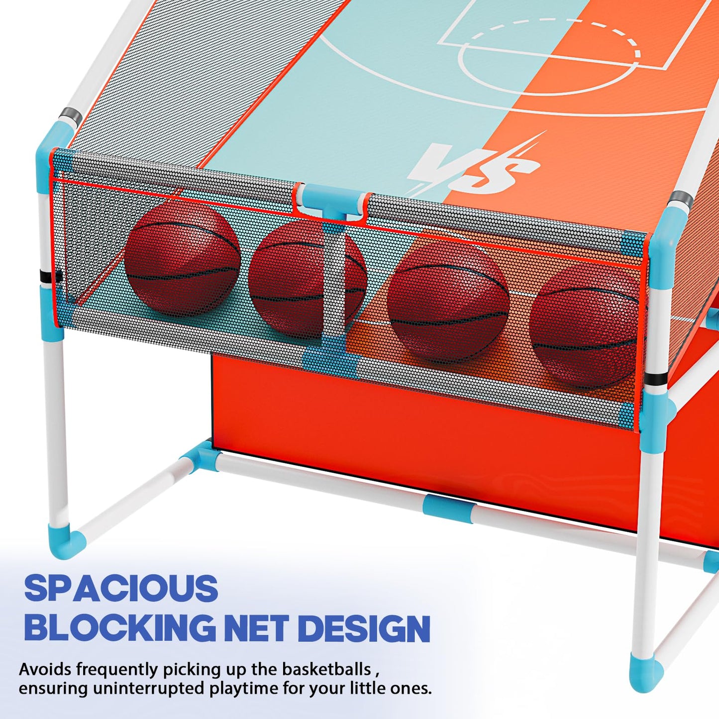 2-Player Arcade Basketball Game Set,Upgraded Indoor Hoop with LED Light Electronic Scoreboard 4 Balls,Carnival Games Sports Toys Kids 3-10 for Home Party Backyard Outdoor Boys Girls Toddlers Gifts