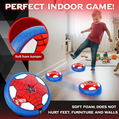 HitToys Hover Soccer Balls Toys Set for Kids, 2-in-1 Rechargeable Air Floating Football Toy Ball with Led Light, Indoor Sports Games Christmas Birthday for Old Boys Girl