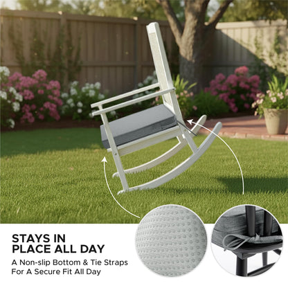Fitfree Outdoor Chair Cushions, Water-Resistant & Fade-Resistant, Patio Furniture Square Seat Replacement Chair Pads with Ties, Removable Cover, Non-Slip Bottom, Set of 6, 19 x 19 Inch, Dark Grey