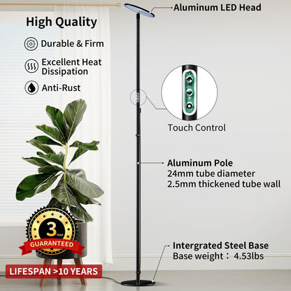 chiphy 85" Tall Grow Light for Large Indoor Plants, 60W Full Spectrum Plant Light with 4/8/12H Timer & Remote, 10-Level Dimmable, Height Adjustable, Ideal for Large Tall Plants & Indoor Trees