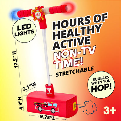 Flybar My First Foam Pogo Jumper for Kids Fun and Safe Pogo Stick for Toddlers, Durable Foam and Bungee Jumper for Ages 3 and up, Supports up to 250lbs (Red Fire)