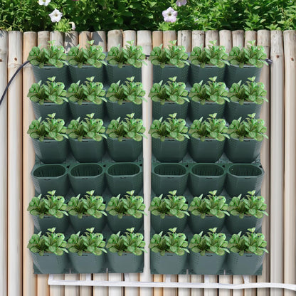 Self-Watering Vertical Garden Planter, Garden Growing System, Planters Self-Watering System, Wall Mounted Vertical Garden Planter, 36 Pots Flower holder for Indoor Herbs Vegetable Fruit, Green
