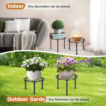 Amaoot 5 Pack Metal Plant Stand, Iron Plant Stands for Indoor and Outdoor, Flower Pot Stands for Multiple Plant, Black Potted Plant Holder for Garden Home