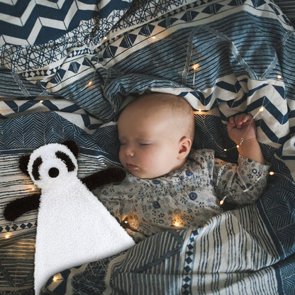 Doindute Baby White Panda Soft Stuffed Animal Security Blanket, Plush Panda Character Lovey Blanket, Baby Shower/Nursery Gift, Newborn Infant Toddler Snuggle Blankie for Boys Girls, 16 Inches