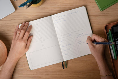 Anecdote 2026 Planner: 52 Week Daily Planner, Yearly, Monthly & Weekly Workflow for Planning Your Success – Vegan Leather Hardcover, Start Anytime & Achieve your Goals - Olive Green