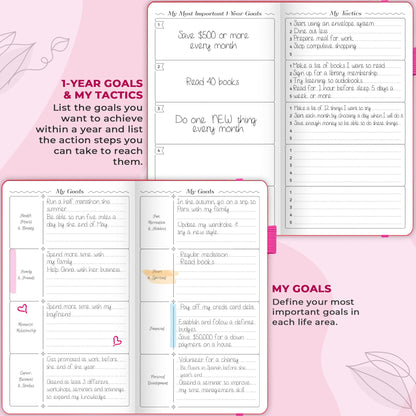 GoGirl Planner and Organizer for Women – Pocket Weekly Planner, Goals Journal & Agenda for Time Management & Productivity. Undated (Hot Pink)